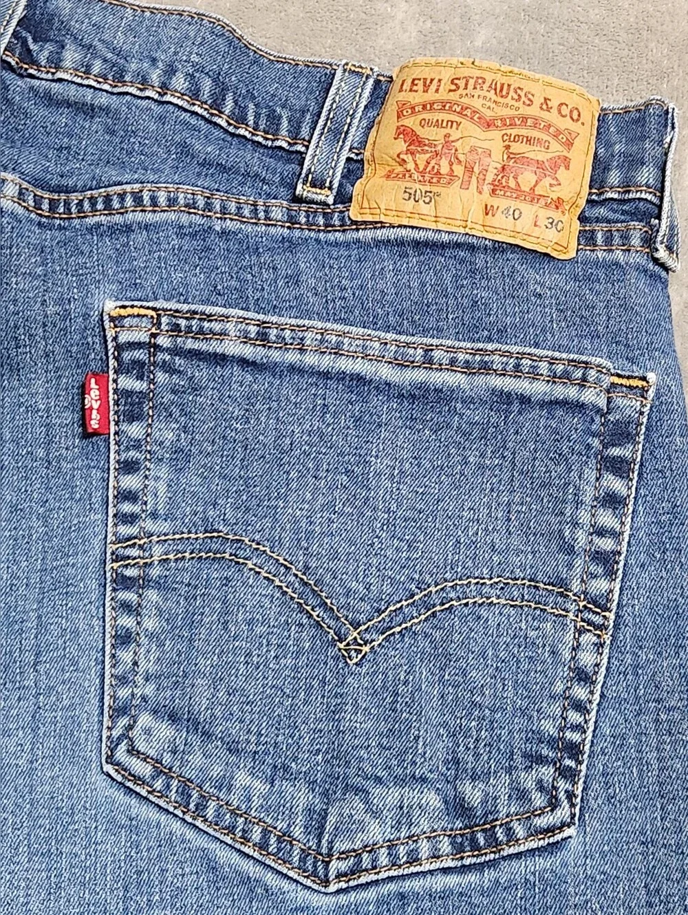 Levi's 505 Regular Straight Leg Jeans 40x30 Blue